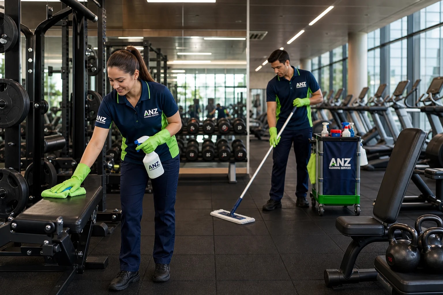 Gym Cleaning — Office Cleaning Service Sydney — ANZ Cleaning Services after-hours office cleaning Sydney