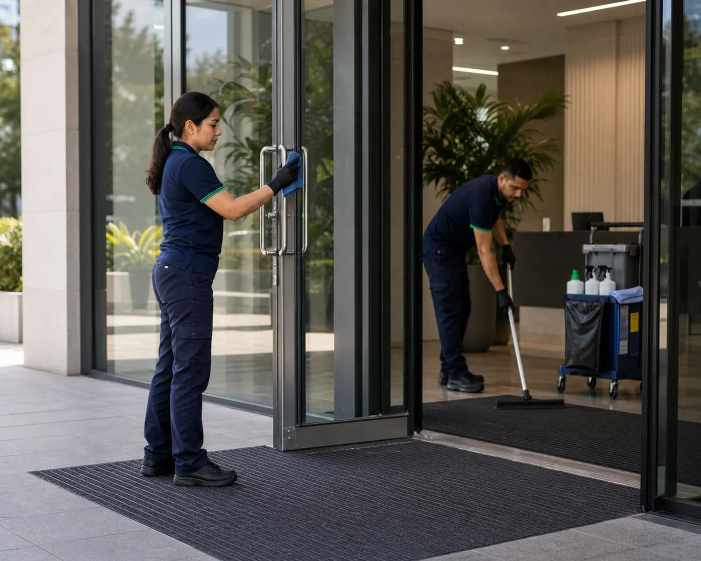 ANZ strata building glass entrance cleaning Sydney
